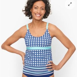 Talbots X Cabana Life® Scoop Neck Tankini - Playful Palms 2x NWT